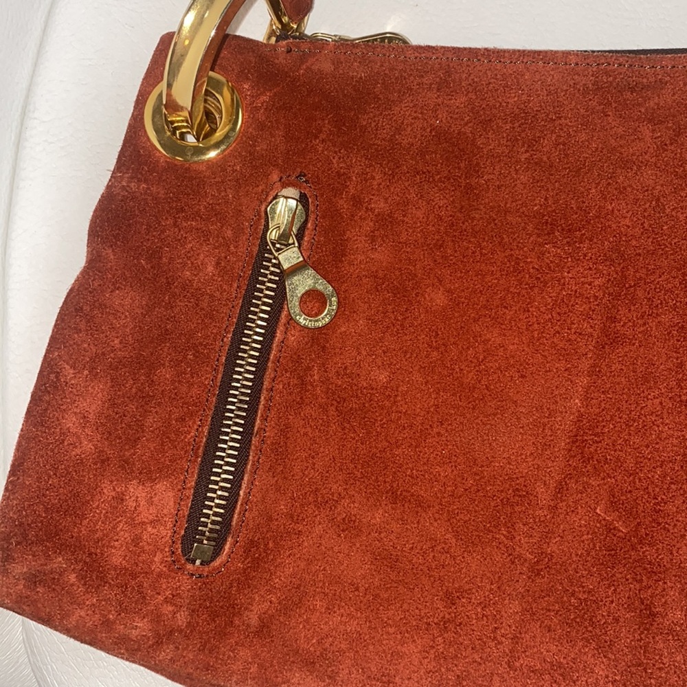 Christopher Kon | Rust suede leather small hobo - Picture 2 of 13